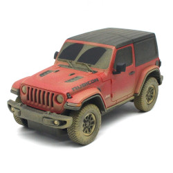 JEEP Wrangler Rubicon R/C skala 1:24 Rastar 79500-4 Muddy version samochód sterowany czerwony