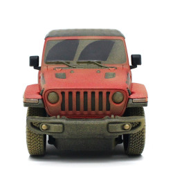JEEP Wrangler Rubicon R/C skala 1:24 Rastar 79500-4 Muddy version samochód sterowany czerwony