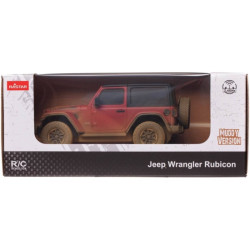 JEEP Wrangler Rubicon R/C skala 1:24 Rastar 79500-4 Muddy version samochód sterowany czerwony